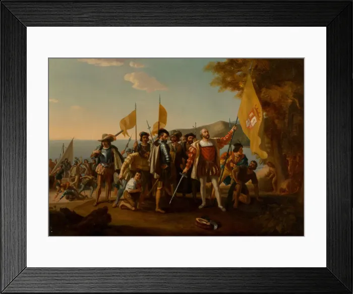 Framed Print : The Landing of Columbus, Second Half of the 19th cen Creator: Vanderlyn, John, after (1775-1852) Framed Print : The Landing of Columbus, Second Half of the 19th cen Creator: Vanderlyn, John, after (1775-1852)