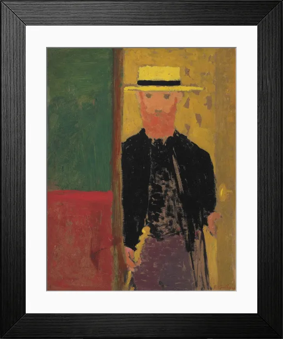 Framed Print : Self-Portrait withs straw hat, ca 1892. Creator: Vuillard, Edouard (1868-1940) Framed Print : Self-Portrait withs straw hat, ca 1892. Creator: Vuillard, Edouard (1868-1940)