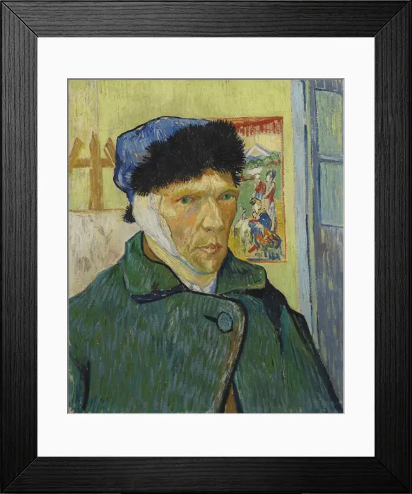 Framed Print : Autoportrait a l oreille bandee (Self-Portrait with Bandaged Ear), 1889 Framed Print : Autoportrait a l oreille bandee (Self-Portrait with Bandaged Ear), 1889