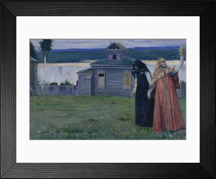 Framed Print : In a secluded monastery (Sisters), 1915. Creator: Nesterov, Mikhail Vasilyevich (1862-1942) Framed Print : In a secluded monastery (Sisters), 1915. Creator: Nesterov, Mikhail Vasilyevich (1862-1942)