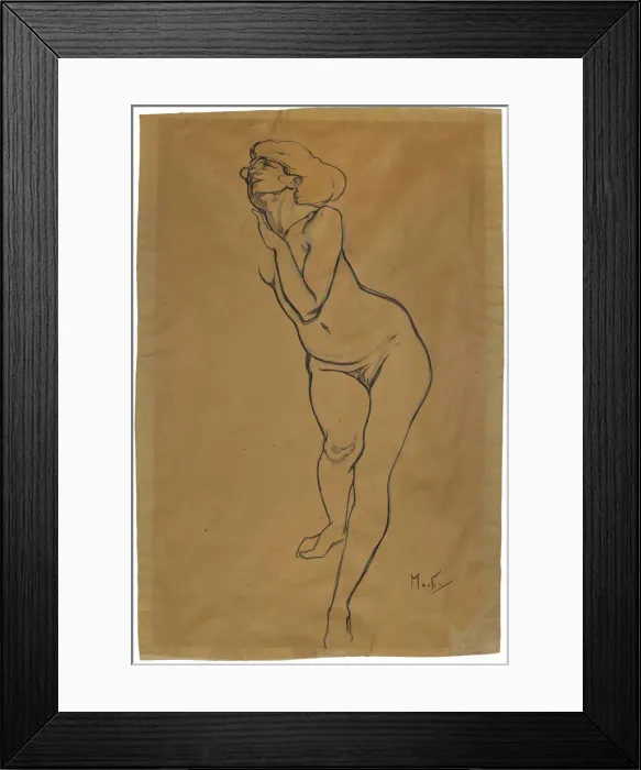 Framed Print : Femme nue debout. Creator: Mucha, Alfons Marie (1860-1939) Framed Print : Femme nue debout. Creator: Mucha, Alfons Marie (1860-1939)