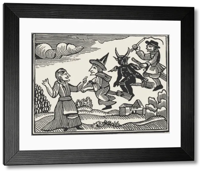 Framed Print : Witches, from The Invisible World by Cotton Mather, 1689. Creator: Anonymous Framed Print : Witches, from The Invisible World by Cotton Mather, 1689. Creator: Anonymous