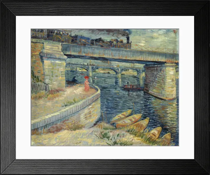 Framed Print : Les Ponts d Asnieres, 1887. Creator: Gogh, Vincent, van (1853-1890) Framed Print : Les Ponts d Asnieres, 1887. Creator: Gogh, Vincent, van (1853-1890)