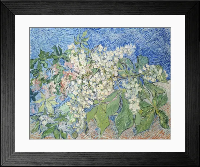 Framed Print : Branches de marronniers en fleur, 1890. Creator: Gogh, Vincent, van (1853-1890) Framed Print : Branches de marronniers en fleur, 1890. Creator: Gogh, Vincent, van (1853-1890)