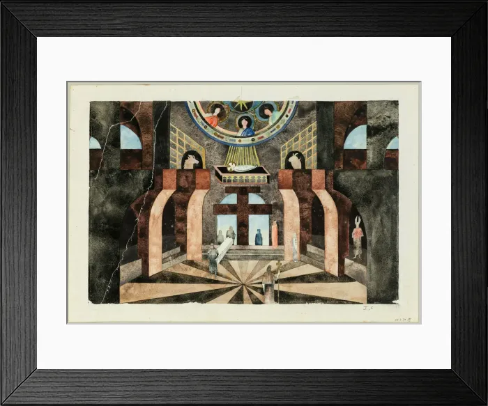 Framed Print : Stage design for the Tragedy Die Nibelungen by Friedrich Hebbel, ca 1934. Creator: Müller Framed Print : Stage design for the Tragedy Die Nibelungen by Friedrich Hebbel, ca 1934. Creator: Müller