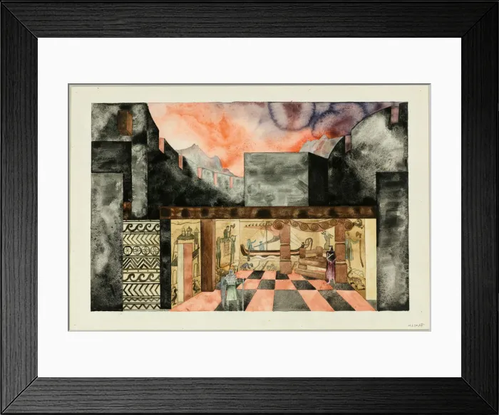 Framed Print : Stage design for the Tragedy Die Nibelungen by Friedrich Hebbel, ca 1934. Creator: Müller Framed Print : Stage design for the Tragedy Die Nibelungen by Friedrich Hebbel, ca 1934. Creator: Müller