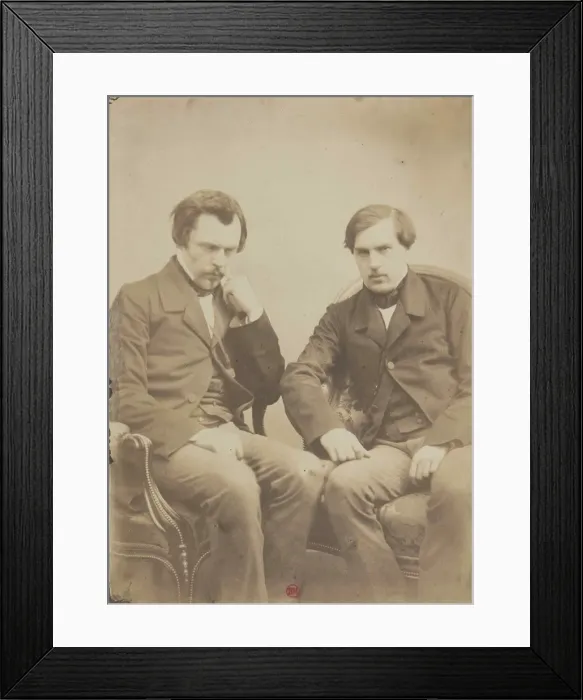 Framed Print : Les freres Goncourt (The Goncourt brothers), ca 1855. Creator: Tournachon, Adrien (1825-1903)