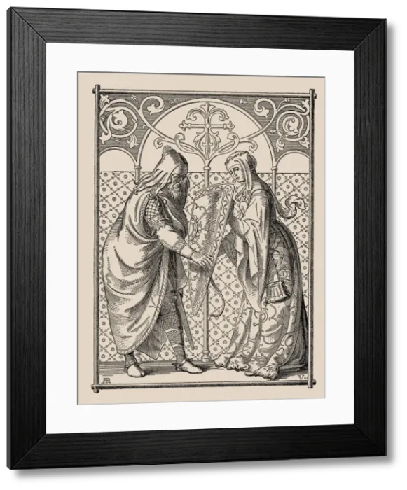 Framed Print : Die Nibelungen. Hagens Shield Request, 1840-1841. Creator: Rethel, Alfred (1816-1859) Framed Print : Die Nibelungen. Hagens Shield Request, 1840-1841. Creator: Rethel, Alfred (1816-1859)