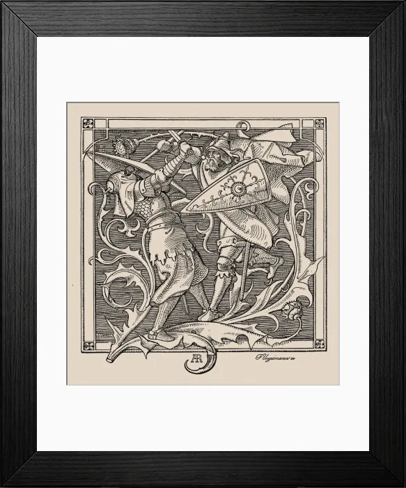 Framed Print : Die Nibelungen. Hagen of Troneck kills Iring, 1840-1841. Creator: Rethel, Alfred (1816-1859) Framed Print : Die Nibelungen. Hagen of Troneck kills Iring, 1840-1841. Creator: Rethel, Alfred (1816-1859)