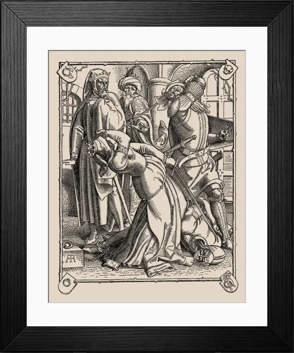 Framed Print : Die Nibelungen. How Gunther and Hagen and Kriemhild Were Slain, 1840-1841. Creator: Rethel Framed Print : Die Nibelungen. How Gunther and Hagen and Kriemhild Were Slain, 1840-1841. Creator: Rethel