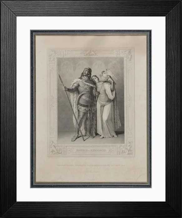 Framed Print : The Nibelungenlied. Siegfried and Kriemhild, 1860. Creator: Gonzenbach, Carl Arnold (1806-1885) Framed Print : The Nibelungenlied. Siegfried and Kriemhild, 1860. Creator: Gonzenbach, Carl Arnold (1806-1885)