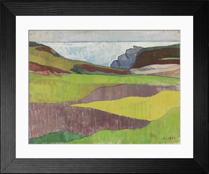 Framed Print : Paysage rocheux, Le Pouldu, ca 1891. Creator: Filiger, Charles (1863-1928) Framed Print : Paysage rocheux, Le Pouldu, ca 1891. Creator: Filiger, Charles (1863-1928)