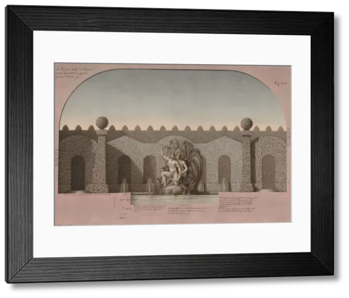 Framed Print : Bosquet de l Aurore. Creator: Lequeu, Jean-Jacques (1757-1826) Framed Print : Bosquet de l Aurore. Creator: Lequeu, Jean-Jacques (1757-1826)