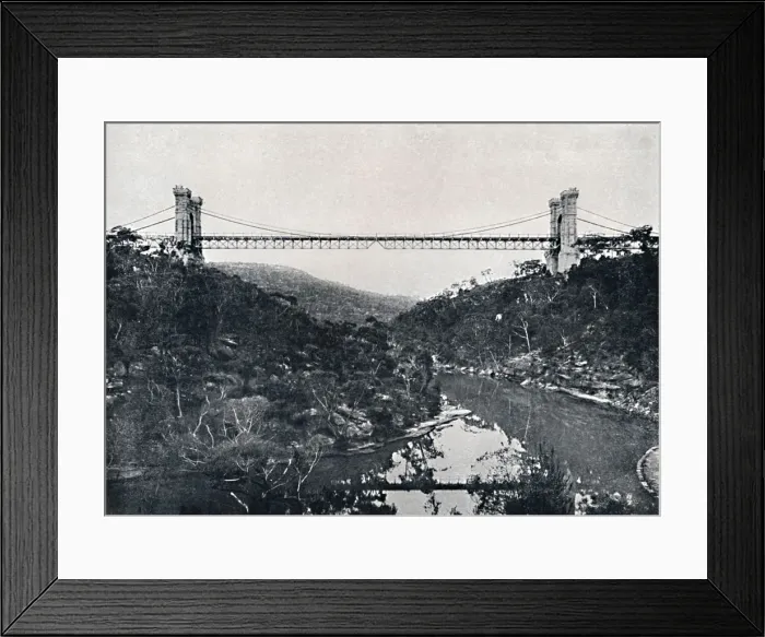 Framed Print : Suspension Bridge, Middle Harbour, c1900. Creator: Unknown Framed Print : Suspension Bridge, Middle Harbour, c1900. Creator: Unknown
