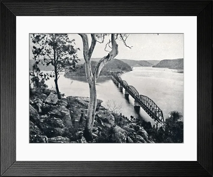 Framed Print : The Hawkesbury River and Bridge, c1900. Creator: Unknown Framed Print : The Hawkesbury River and Bridge, c1900. Creator: Unknown