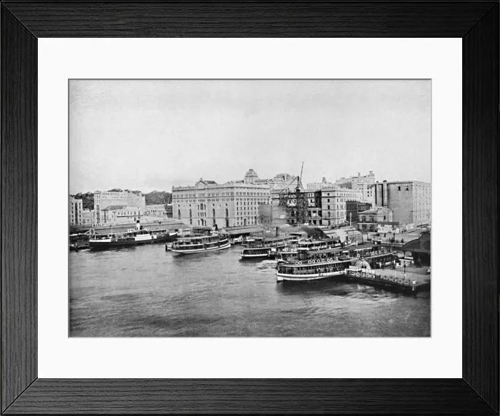 Framed Print : Harbour Ferry Boats at Circular Quay, c1900. Creator: Unknown Framed Print : Harbour Ferry Boats at Circular Quay, c1900. Creator: Unknown