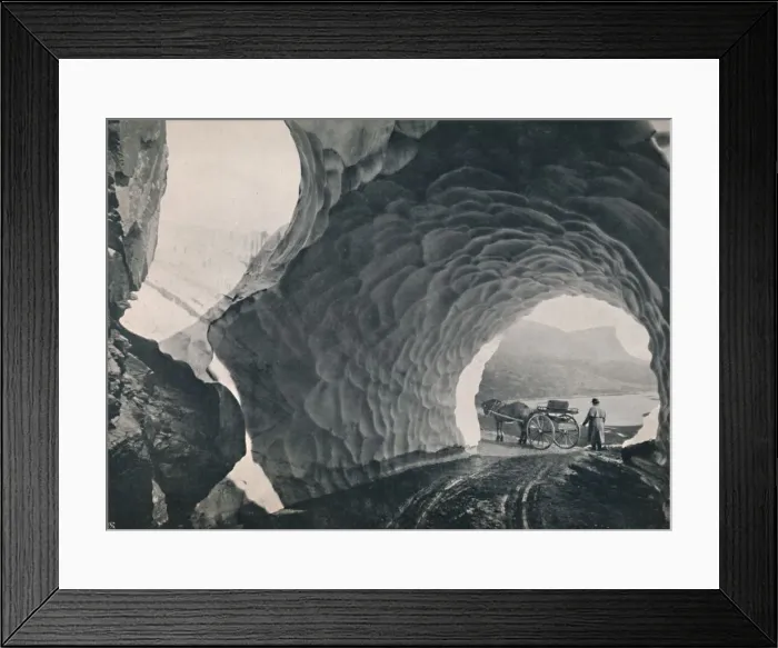 Framed Print : Tunnel through snow, Hauklid Pass, 1914. Creator: Unknown Framed Print : Tunnel through snow, Hauklid Pass, 1914. Creator: Unknown