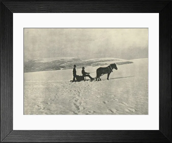 Framed Print : Sleighing over the Glacier, Folgefonna, Norway, 1895. Creator: Knud Knudsen Framed Print : Sleighing over the Glacier, Folgefonna, Norway, 1895. Creator: Knud Knudsen