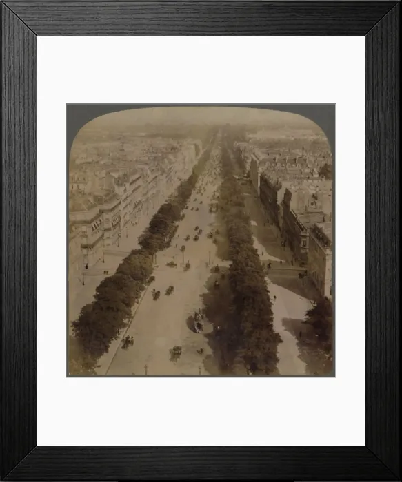Framed Print : Champs Elysees - from Arch of Triumph to Place de la Concorde - Paris, France, 1900 Framed Print : Champs Elysees - from Arch of Triumph to Place de la Concorde - Paris, France, 1900