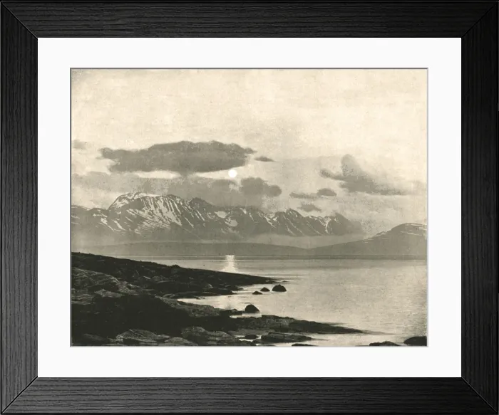 Framed Print : The Midnight Sun on the Arctic Ocean, Tromso, Norway, 1895. Creator: Axel Lindahl Framed Print : The Midnight Sun on the Arctic Ocean, Tromso, Norway, 1895. Creator: Axel Lindahl