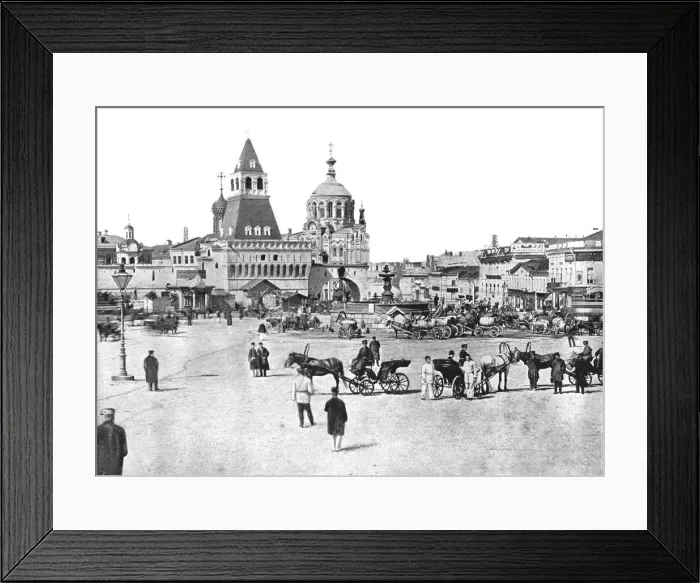 Framed Print : The Nikolayevsky Fountain on Lubyanka Square, Moscow, Russia, 1895. Creator: Unknown Framed Print : The Nikolayevsky Fountain on Lubyanka Square, Moscow, Russia, 1895. Creator: Unknown