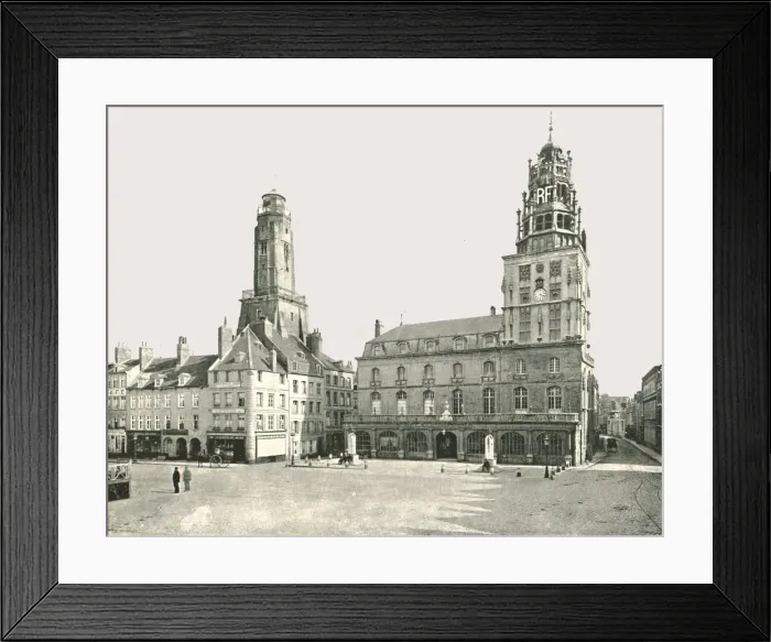 Framed Print : The Watch Tower and Hotel De Ville, Calais, France, 1895 Framed Print : The Watch Tower and Hotel De Ville, Calais, France, 1895