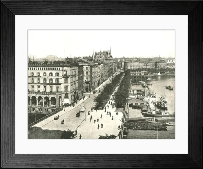 Framed Print : The Jungfernstieg, Hamburg, Germany, 1895. Creator: W &s Ltd Framed Print : The Jungfernstieg, Hamburg, Germany, 1895. Creator: W &s Ltd