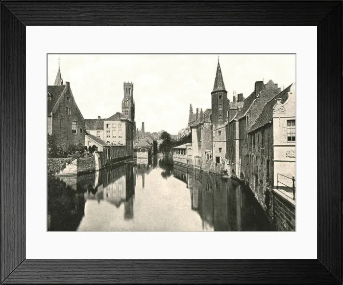 Framed Print : The Canal, Bruges, Belgium, 1895. Creator: Unknown Framed Print : The Canal, Bruges, Belgium, 1895. Creator: Unknown