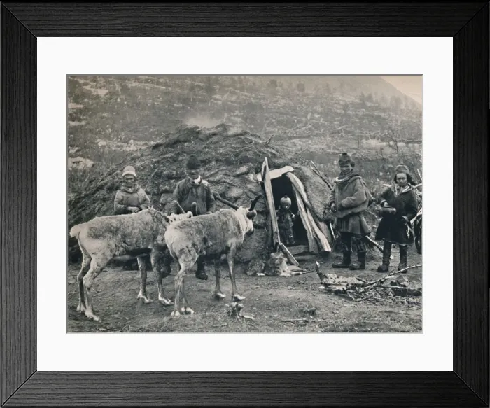 Framed Print : A Lapp Family, 1914. Creator: Unknown Framed Print : A Lapp Family, 1914. Creator: Unknown