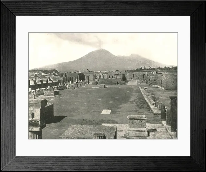 Framed Print : The Forum at Pompeii and Vesuvius, Italy, 1895. Creator: Unknown Framed Print : The Forum at Pompeii and Vesuvius, Italy, 1895. Creator: Unknown
