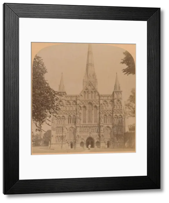 Framed Print : Northwest Facade of the great Gothic Cathedral of Salisbury (founded 1220), England, 1900 Framed Print : Northwest Facade of the great Gothic Cathedral of Salisbury (founded 1220), England, 1900