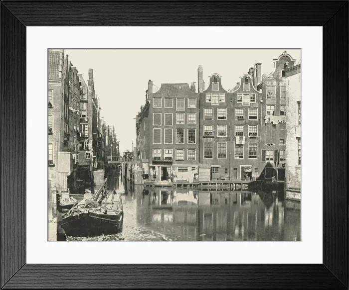 Framed Print : View of one of the main canals, Amsterdam, Netherlands, 1895. Creator: Unknown Framed Print : View of one of the main canals, Amsterdam, Netherlands, 1895. Creator: Unknown