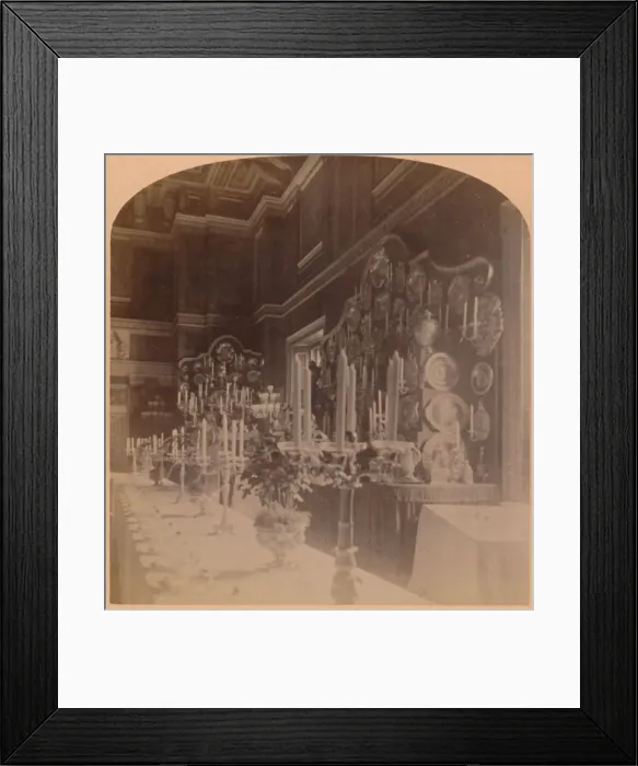 Framed Print : Gold Plate used by the Royal Family, Supper Room, Windsor Castle, England, 1900 Framed Print : Gold Plate used by the Royal Family, Supper Room, Windsor Castle, England, 1900