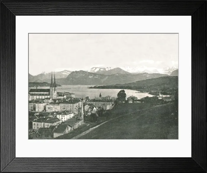 Framed Print : View of Lucerne and its mountains, Switzerland, 1895. Creator: W &s Ltd Framed Print : View of Lucerne and its mountains, Switzerland, 1895. Creator: W &s Ltd