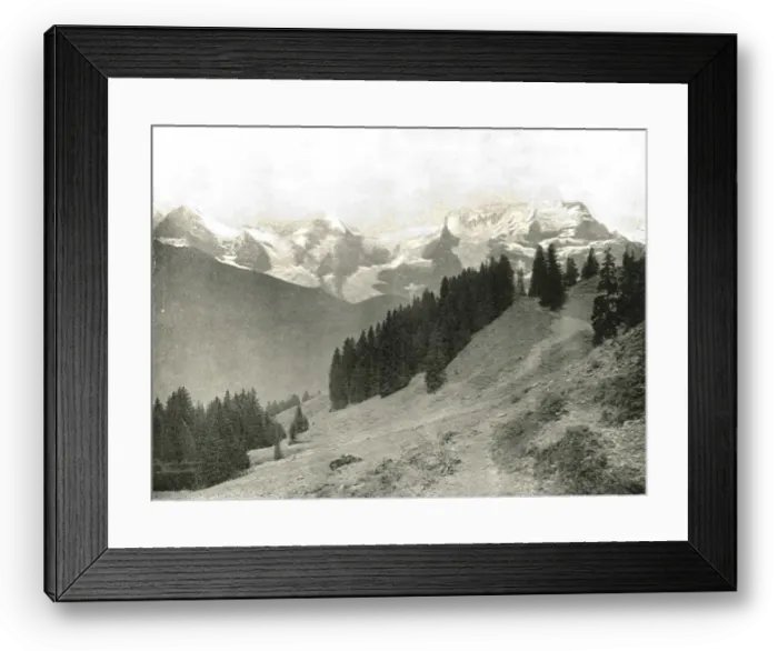 Framed Print : The Jungfrau and her neighbours, Switzerland, 1895. Creator: Unknown Framed Print : The Jungfrau and her neighbours, Switzerland, 1895. Creator: Unknown