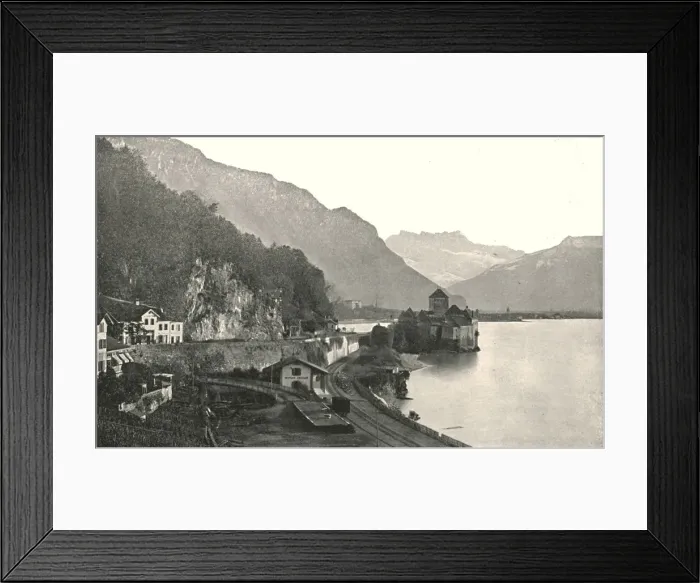 Framed Print : The Castle at Chillon, Switzerland, 1895. Creator: Unknown Framed Print : The Castle at Chillon, Switzerland, 1895. Creator: Unknown