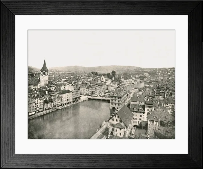 Framed Print : The Grosse Stadt and Kleine Stadt divided by the River Limmat, Zurich, Switzerland, 1895 Framed Print : The Grosse Stadt and Kleine Stadt divided by the River Limmat, Zurich, Switzerland, 1895