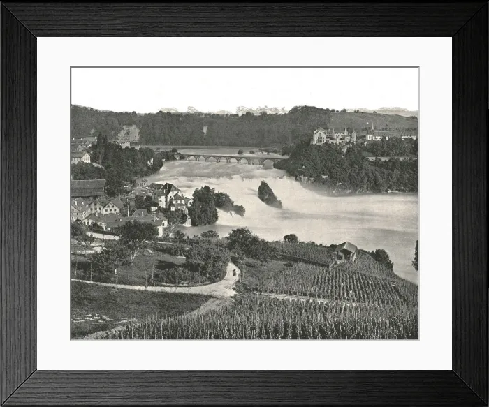 Framed Print : The Falls of the Rhine, Schaffhausen, Switzerland, 1895. Creator: Francis Frith & Co Framed Print : The Falls of the Rhine, Schaffhausen, Switzerland, 1895. Creator: Francis Frith & Co