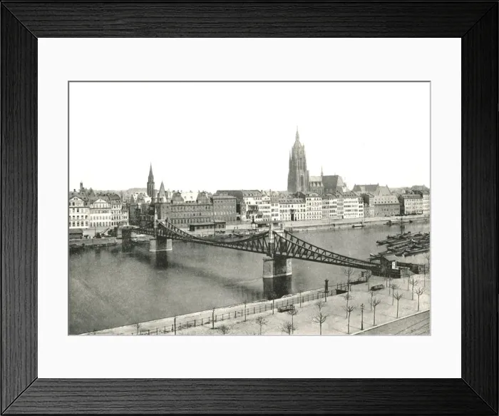 Framed Print : View from Sachsenhausen, Frankfurt, Germany, 1895. Creator: Francis Frith & Co Framed Print : View from Sachsenhausen, Frankfurt, Germany, 1895. Creator: Francis Frith & Co