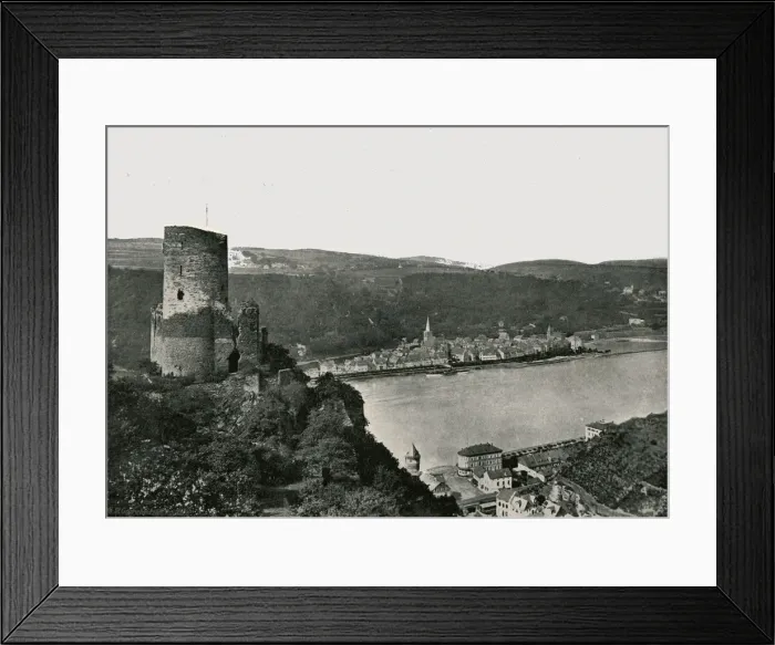Framed Print : The Katz overlooking the Rhine, St Goarshausen, Germany, 1895. Creator: Francis Frith & Co Framed Print : The Katz overlooking the Rhine, St Goarshausen, Germany, 1895. Creator: Francis Frith & Co