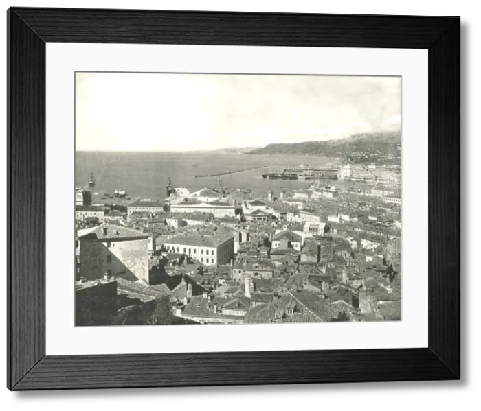 Framed Print : Town and harbour, Trieste, Italy, 1895. Creator: W &s Ltd Framed Print : Town and harbour, Trieste, Italy, 1895. Creator: W &s Ltd
