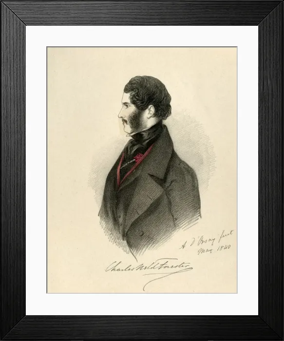 Framed Print : Charles Weld Forester, 1840. Creator: Richard James Lane Framed Print : Charles Weld Forester, 1840. Creator: Richard James Lane