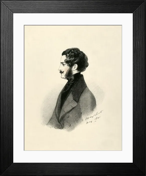 Framed Print : Edmund St John Mildmay, 1841. Creator: Richard James Lane Framed Print : Edmund St John Mildmay, 1841. Creator: Richard James Lane