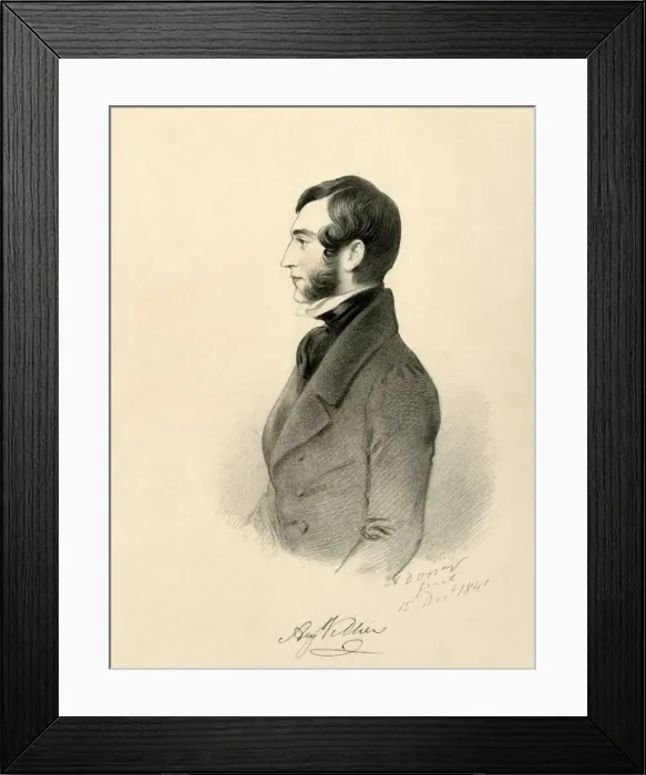 Framed Print : Augustus Villiers, 1841. Creator: Richard James Lane Framed Print : Augustus Villiers, 1841. Creator: Richard James Lane