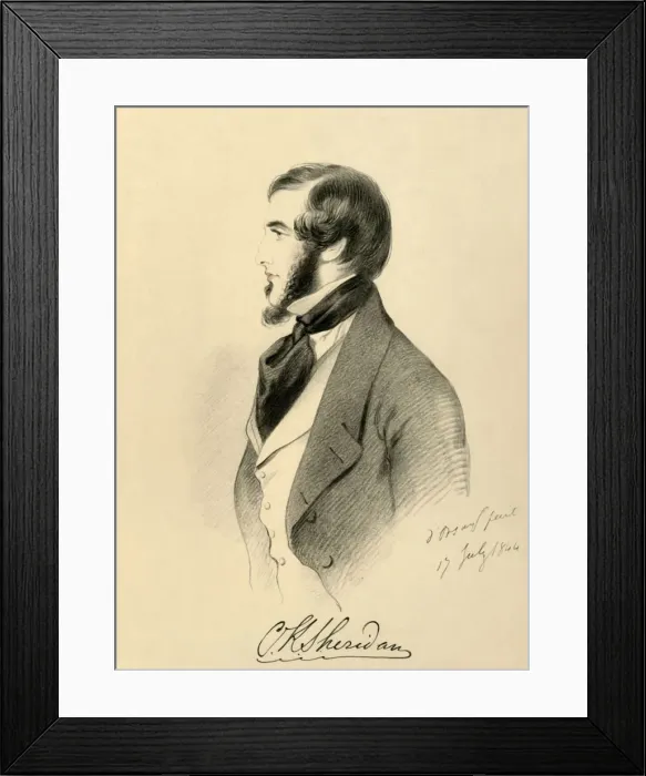 Framed Print : Charles K. Sheridan, 1844. Creator: Richard James Lane Framed Print : Charles K. Sheridan, 1844. Creator: Richard James Lane