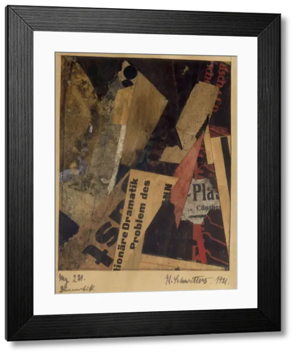Framed Print : Merz 221, 1921. Creator: Schwitters, Kurt (1887-1948) Framed Print : Merz 221, 1921. Creator: Schwitters, Kurt (1887-1948)