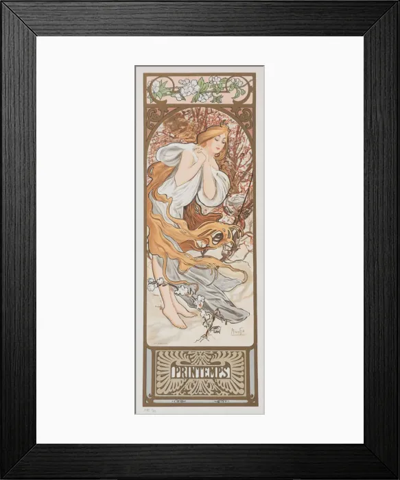 Framed Print : Les Saisons. Printemps, 1897. Creator: Mucha, Alfons Marie (1860-1939) Framed Print : Les Saisons. Printemps, 1897. Creator: Mucha, Alfons Marie (1860-1939)