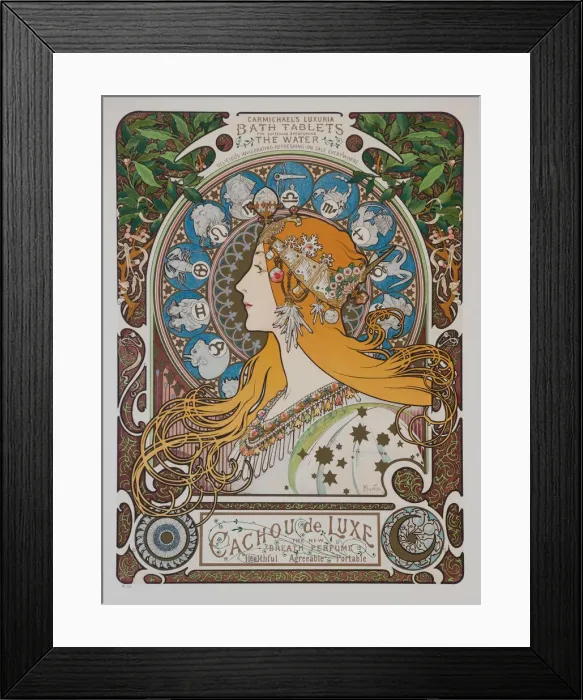 Framed Print : Zodiaque (Zodiac), 1896. Creator: Mucha, Alfons Marie (1860-1939) Framed Print : Zodiaque (Zodiac), 1896. Creator: Mucha, Alfons Marie (1860-1939)