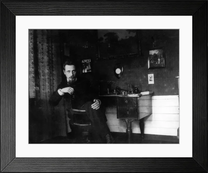 Framed Print : Rainer Maria Rilke in his study, c. 1905. Creator: Anonymous Framed Print : Rainer Maria Rilke in his study, c. 1905. Creator: Anonymous