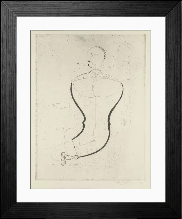 Framed Print : Abstract figure to the left, 1923. Creator: Schlemmer, Oskar (1888-1943) Framed Print : Abstract figure to the left, 1923. Creator: Schlemmer, Oskar (1888-1943)